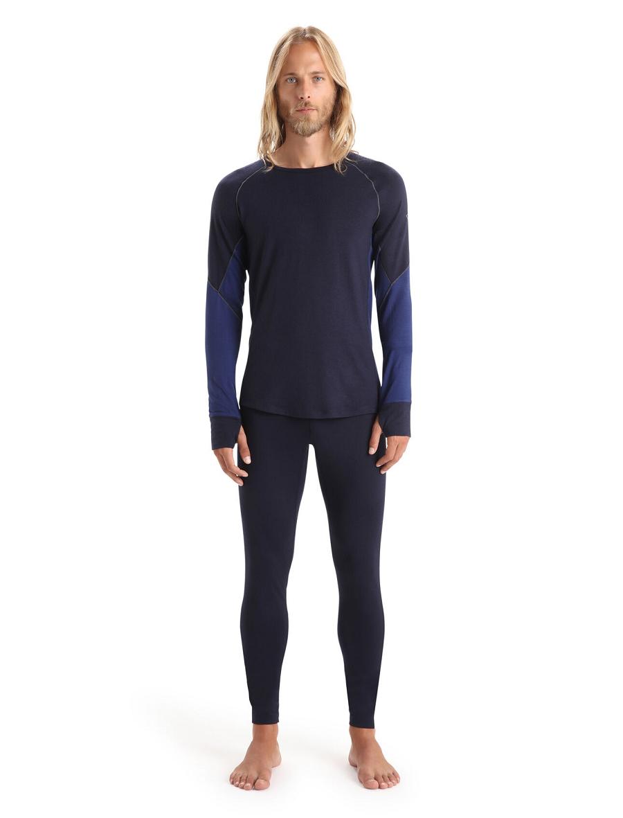 Base Layers Icebreaker BodyfitZone™ Merino 260 Zone Long Sleeve Crewe Thermal Top Męskie Granatowe Królewski Niebieski Granatowe | PL 1566PJJQ